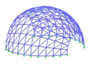Analisi di una struttura a cupola geodetica utilizzando strumenti software avanzati di ingegneria.