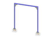 Modello 006296 | Portale in acciaio con sezione RSECTION (tubo + 4 rinforzi)