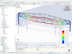 Deformazione della trave di traliccio sotto carichi della neve in RFEM
