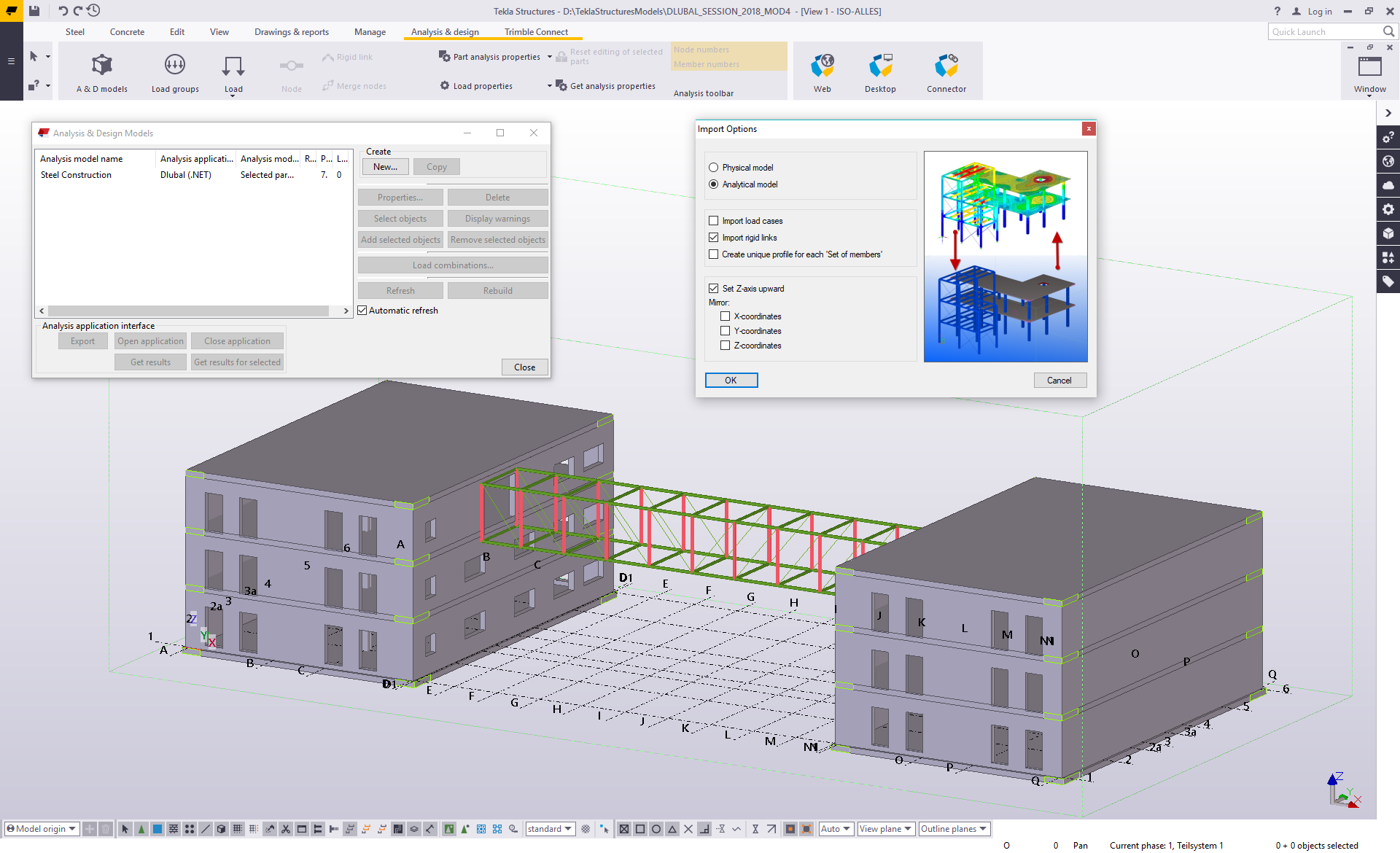 Transfer modelu fizycznego z Tekla Structures do RFEM