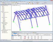 Siły wewnętrzne konstrukcji stalowej dachu