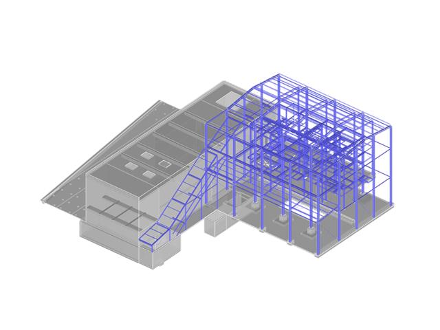 Model budynku kotłowni w RFEM | (c) www.ag-i.si