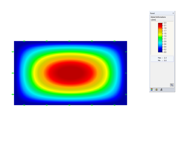 Wyniki wymiarowania szkła w programie RFEM Graphics