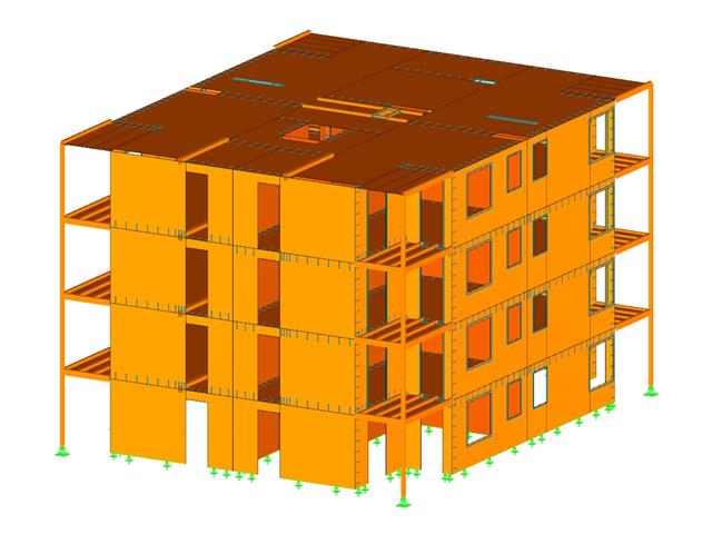 Model kompleksu mieszkaniowego (C) w RFEM www.rubner.com