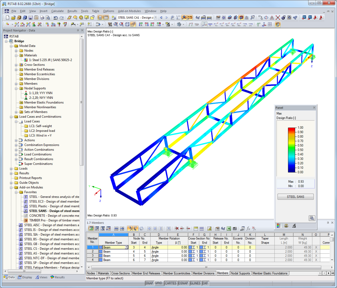Wyniki obliczeń z RF-/STEEL NBR w renderingu 3D