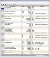 Querschnittswerte-Programm DICKQ | Ergebnistabelle "Querschnittskennwerte"