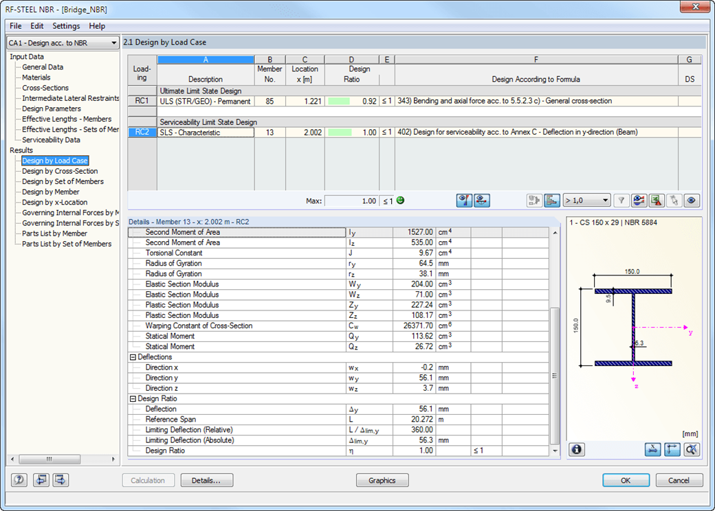 Nachweise lastfallweise
