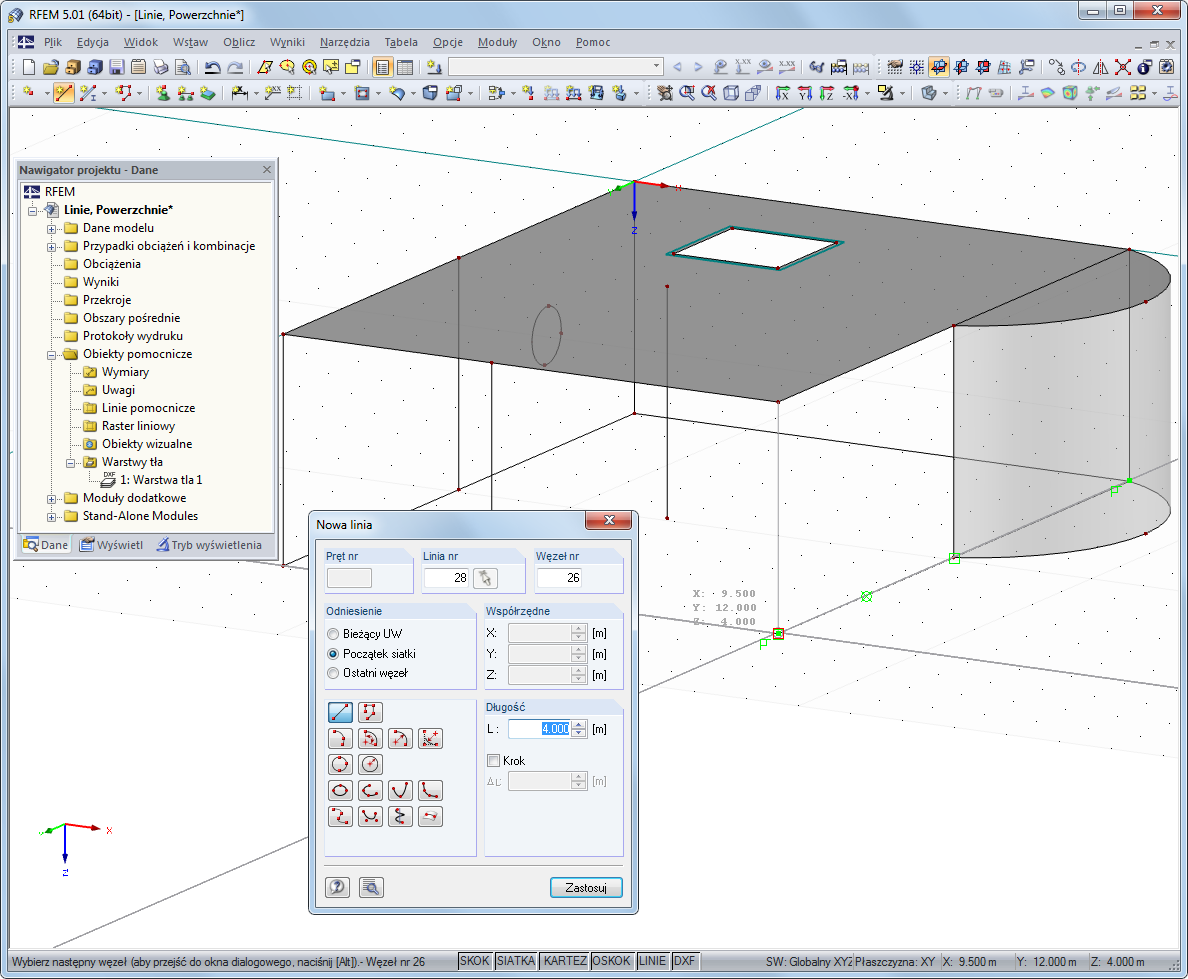 Grafische Modellierung über Hintergrund-Folien