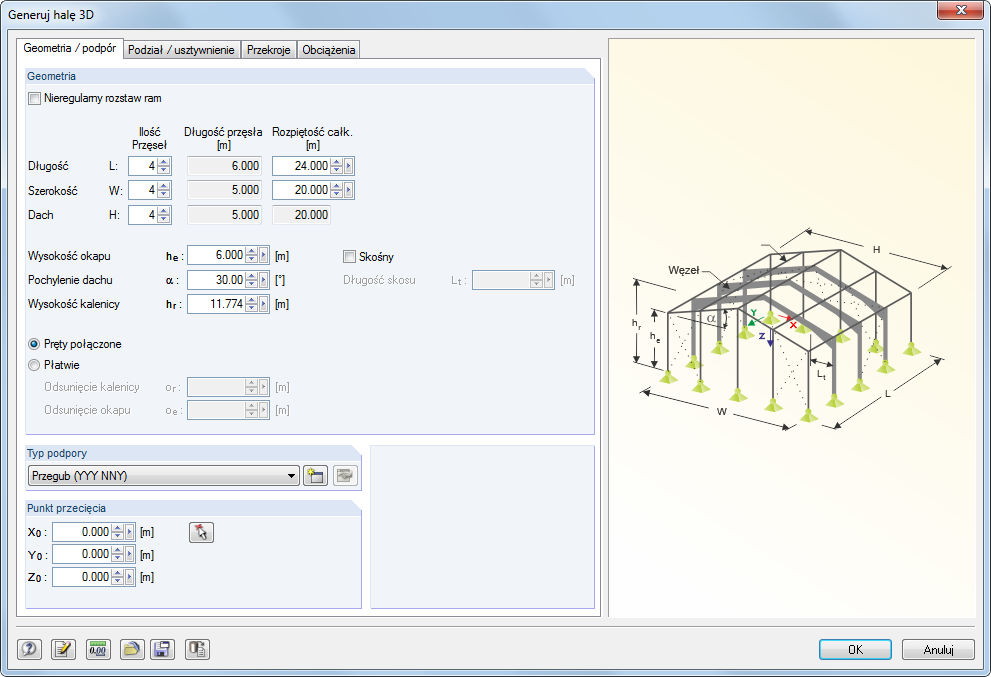 Generierung einer 3D-Halle