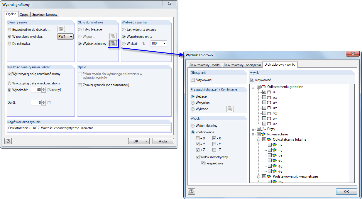 Seriendruck der Ergebnisse