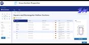 Usługa online firmy Dlubal z obszernymi bibliotekami przekrojów i określaniem wartości przekrojów do analizy statyczno-wytrzymałościowej