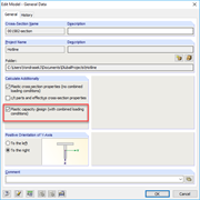Dane ogólne przekroju