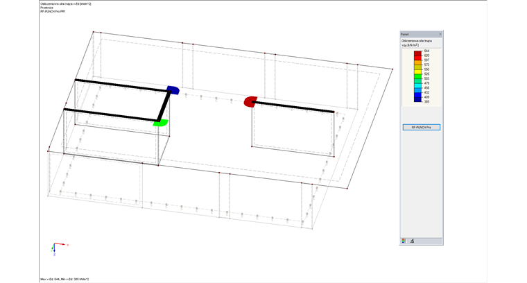 1 – Siły tnące na końcach oraz narożach ścian