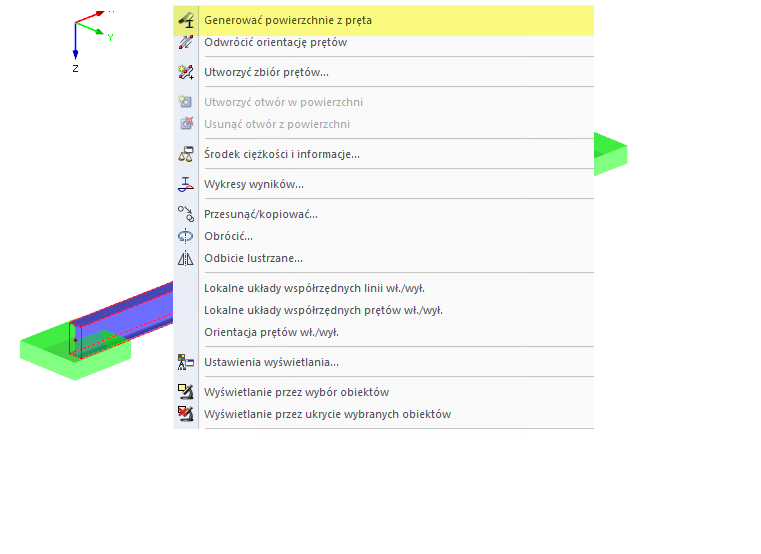 Stab zerlegen in Flächen