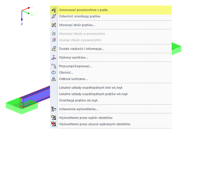 Stab zerlegen in Flächen