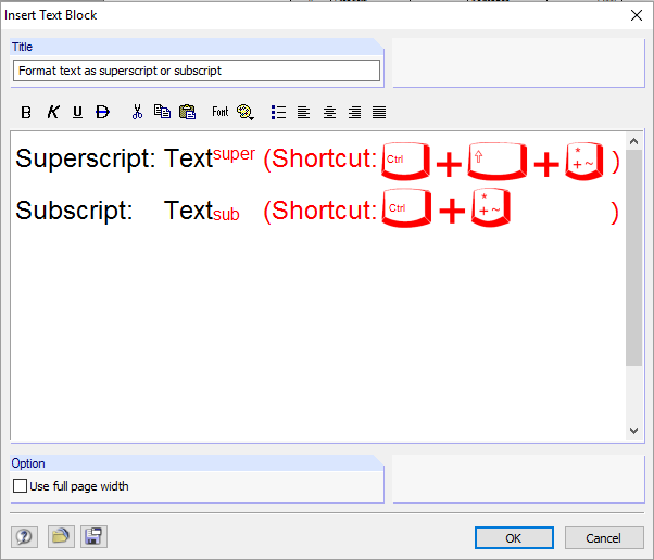 Text Formatting as Superscript or Subscript