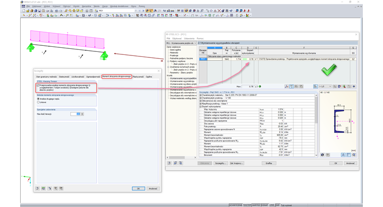 Analiza stateczności przekrojów ceowych