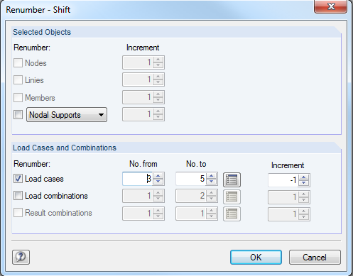 Lastfälle umnummerieren