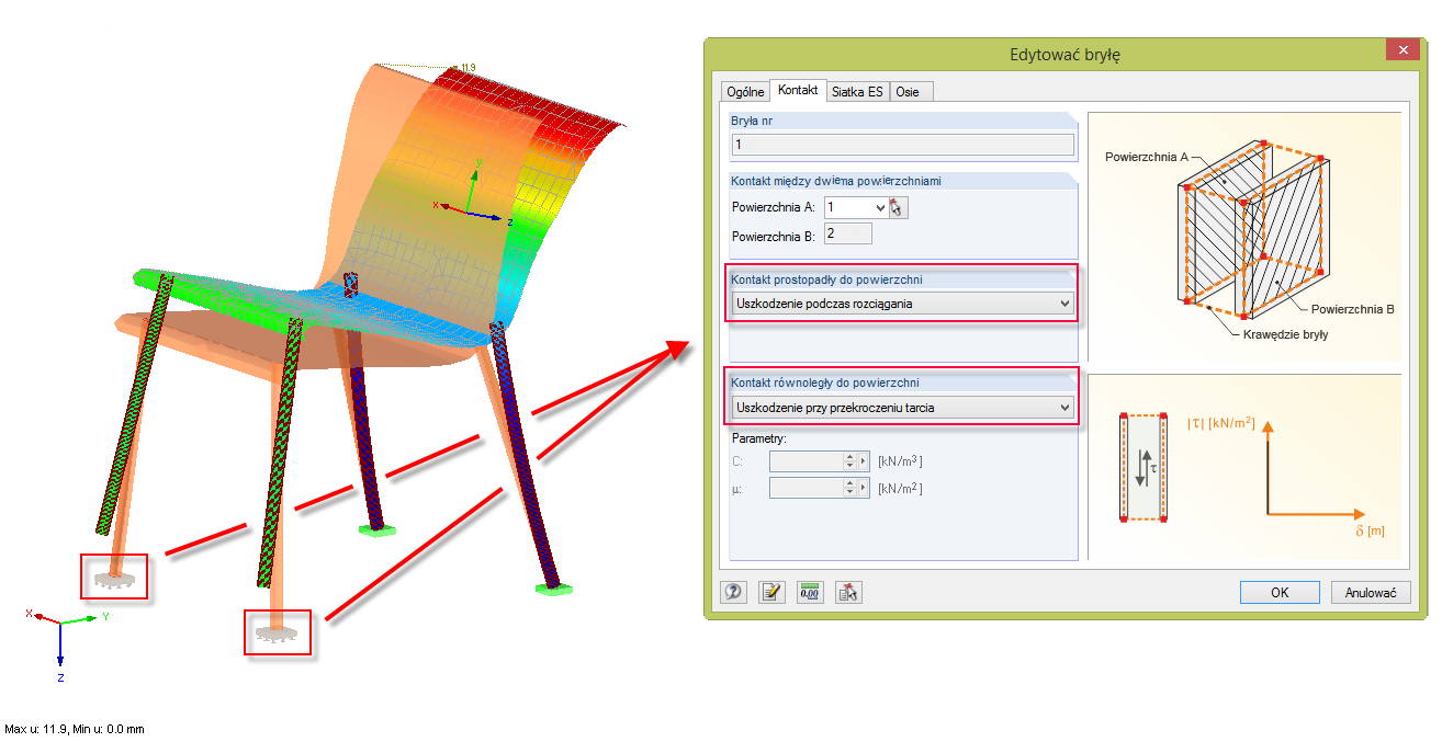 Ustawienia bryły kontaktowej
