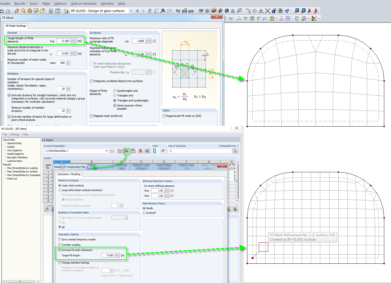 Opcje ustawień siatki ES