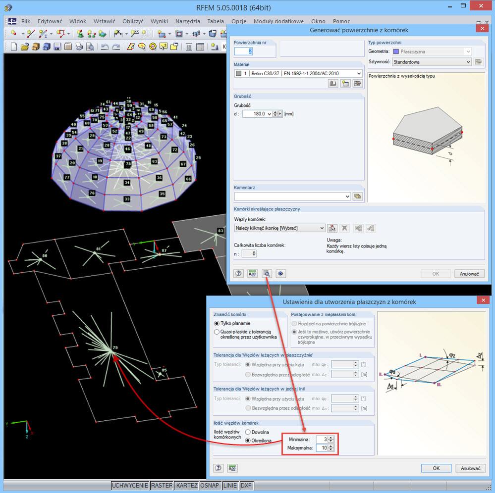 Generowanie powierzchni z komórek
