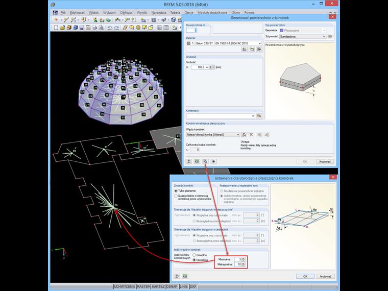 Generowanie powierzchni z komórek