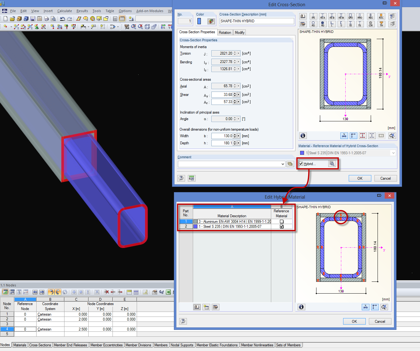 Przekrój hybrydowy SHAPE-THIN