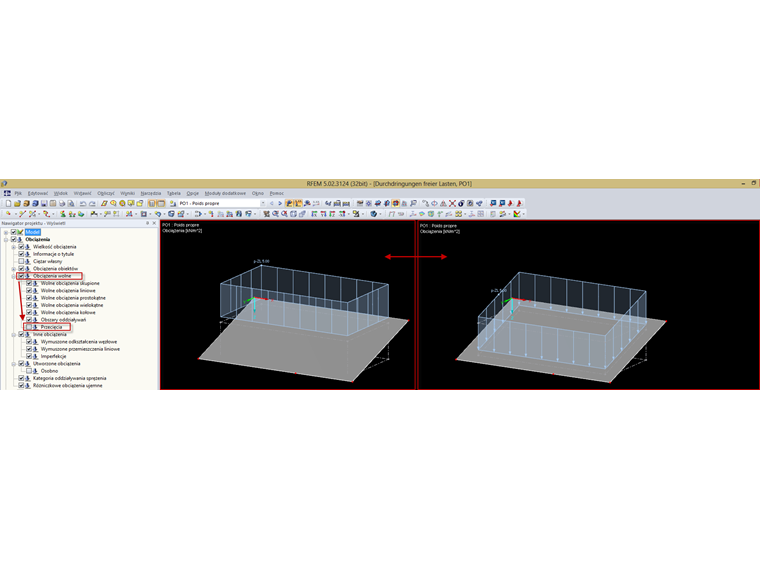 Przecięcia w wolnych obciążeniach