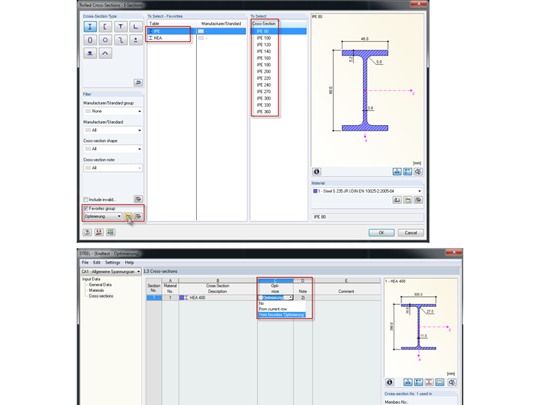 Optymalizacja przekroju