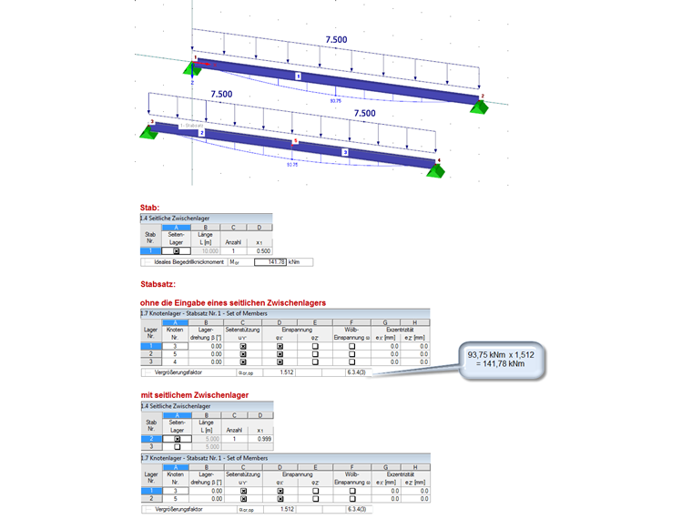 Wprowadzenie utwierdzenia pośredniego w środku pręta 1