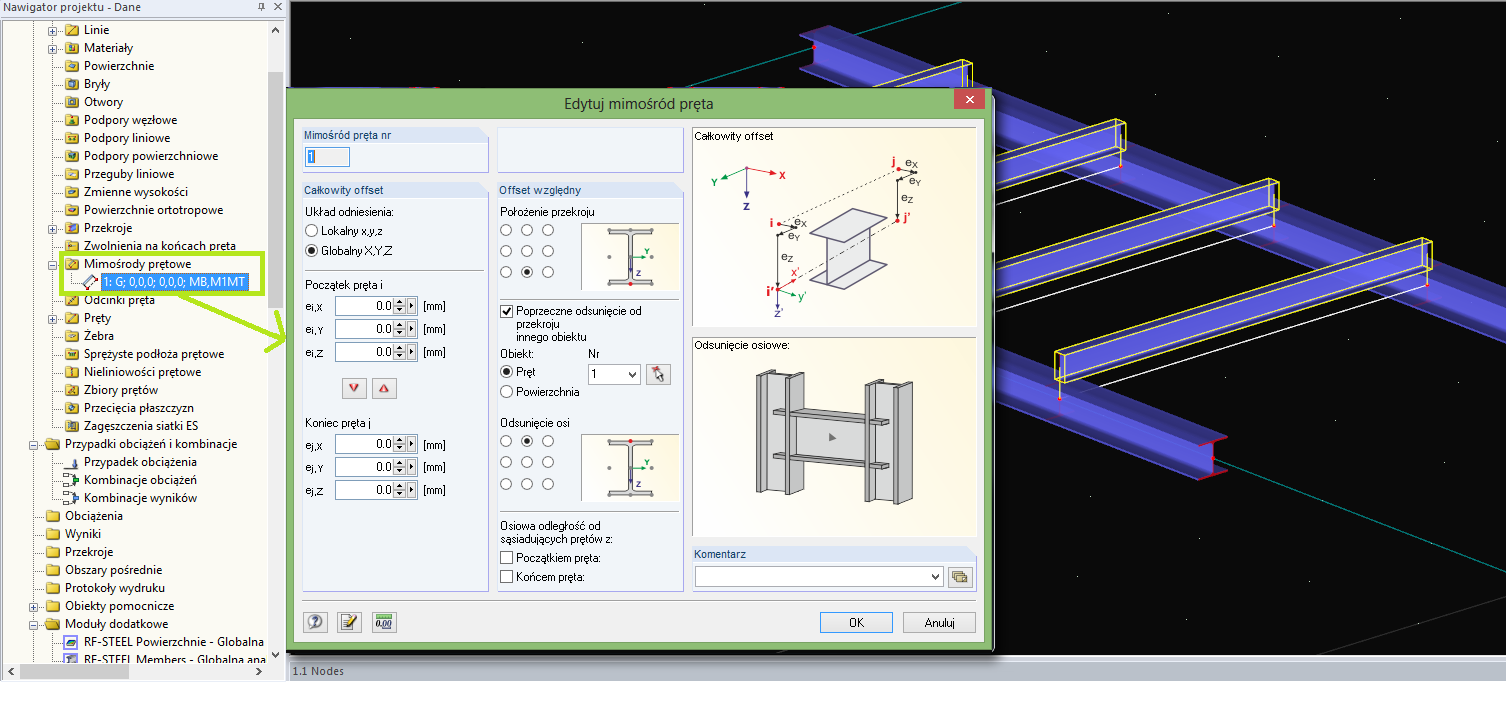 Ustawianie automatycznego mimośrodu za pomocą funkcji „Wybierz”