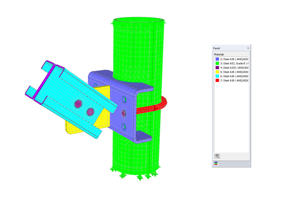 Stalowe połączenie z elementami bryłowymi