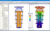 Model estrowej konstrukcji wieżowej w programie RFEM