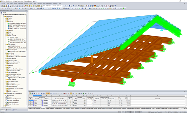 3D-Modell der Dachkonstruktion in RFEM (© Maderas Besteiro S.L.)