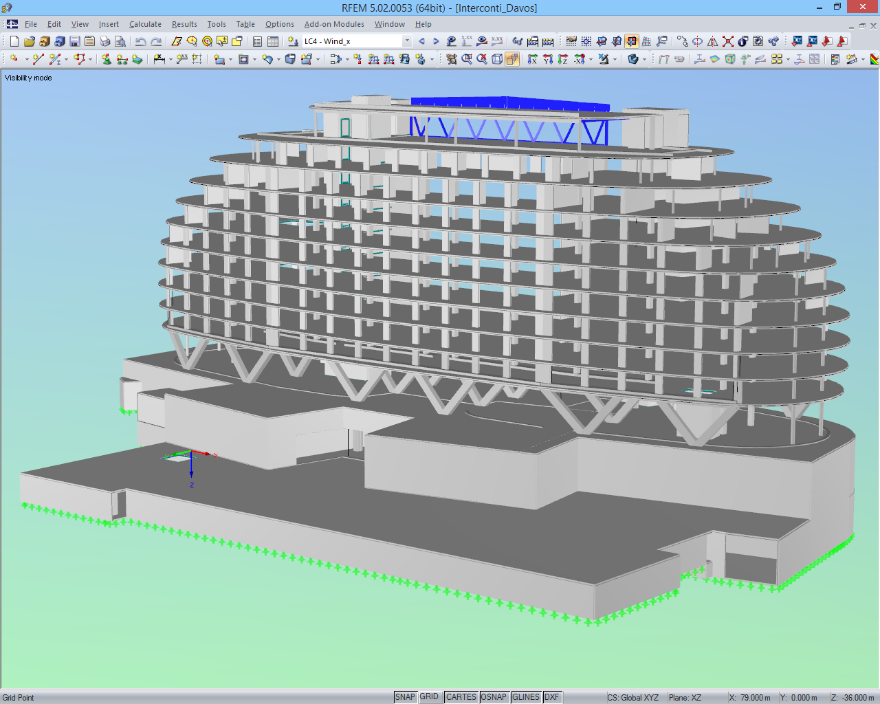 Model przestrzenny hotelu w RFEM (© Sailer Stepan and Partner)