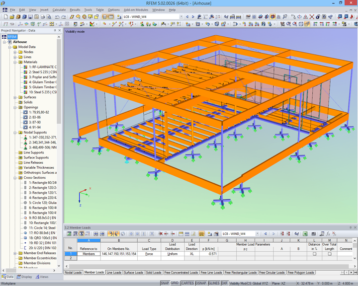 Model analityczny „AIR House” w RFEM (© ČVUT)