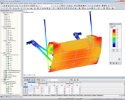 Odkształcenia na modelu śluzy z klapą w RFEM (© Ingenieurbüro Jürgen Ehlenz)