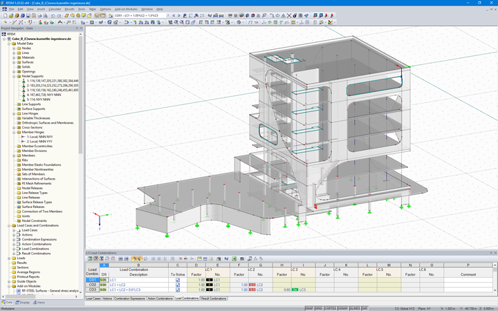 Model 3D "Cube B" w RFEM (© kunstlin ingenieure)