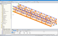 Model w RFEM kratownicy z uwzględnieniem dwóch nowych stropów (© Indermühle Bauingenieure)