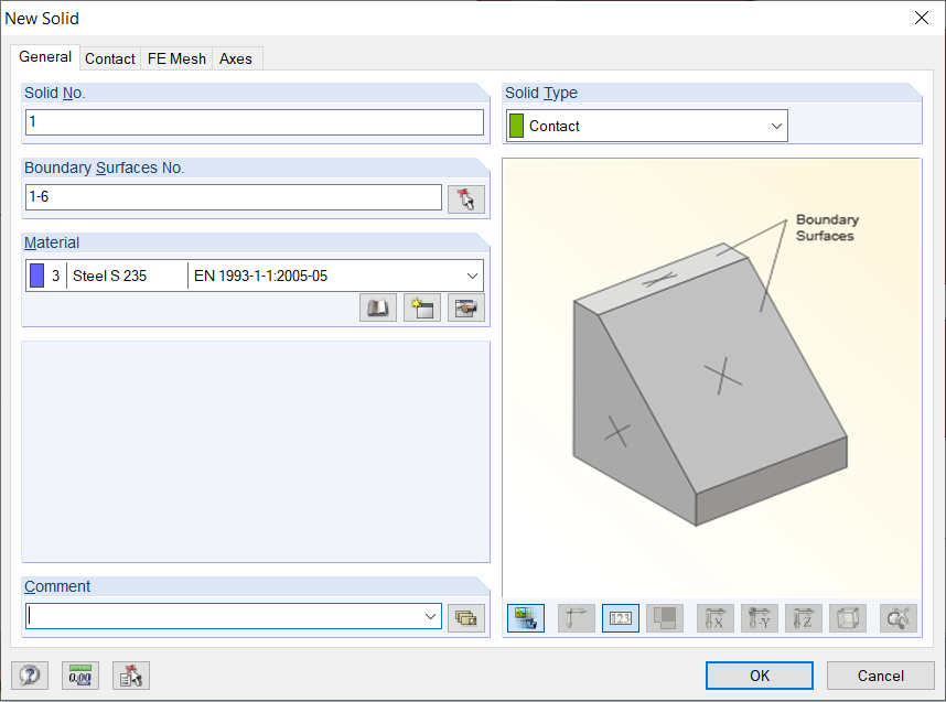 Definicja bryły: Zakładka "Ogólne"