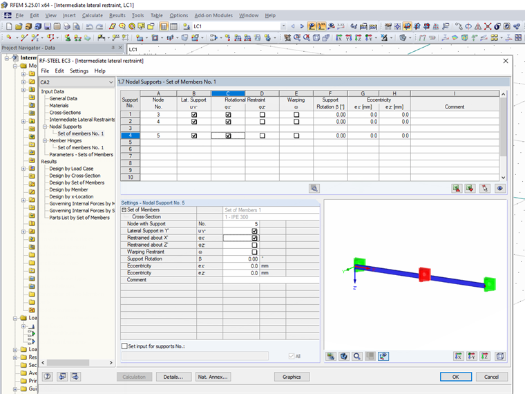 Wprowadzanie podpory węzłowej w środku pręta