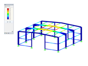 Hala stalowa z dwuspadowym dachem płaskim, odkształcenie