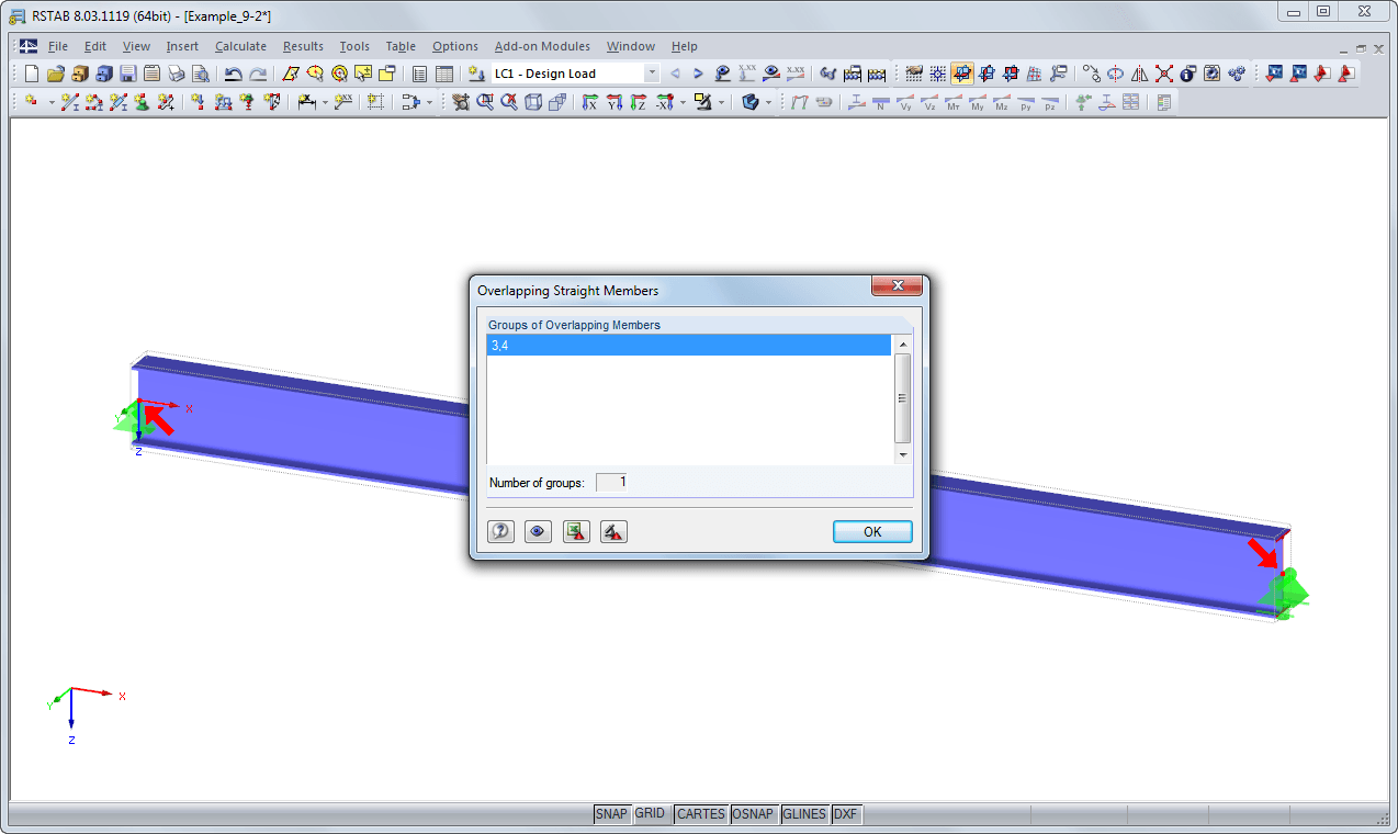 Nakładające się pręty