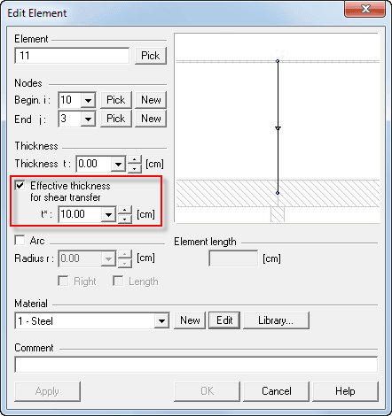 Definiowanie t* poprzez Edit Element