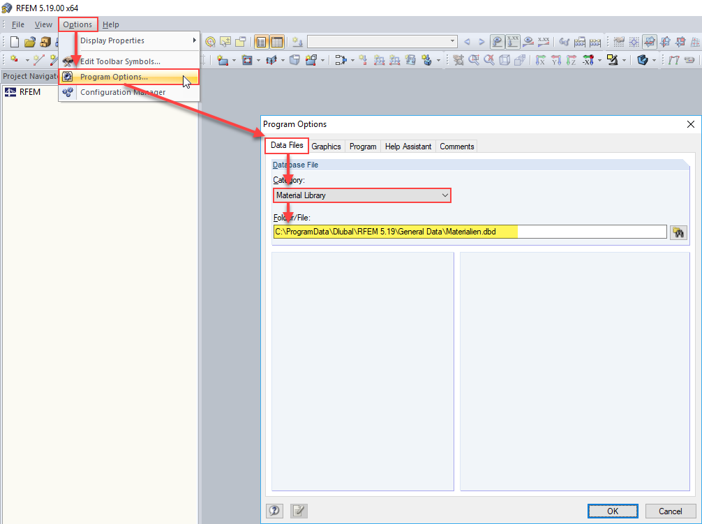 Ścieżka do biblioteki materiałów