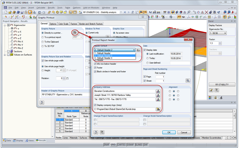 edytuj nagłówek raportu