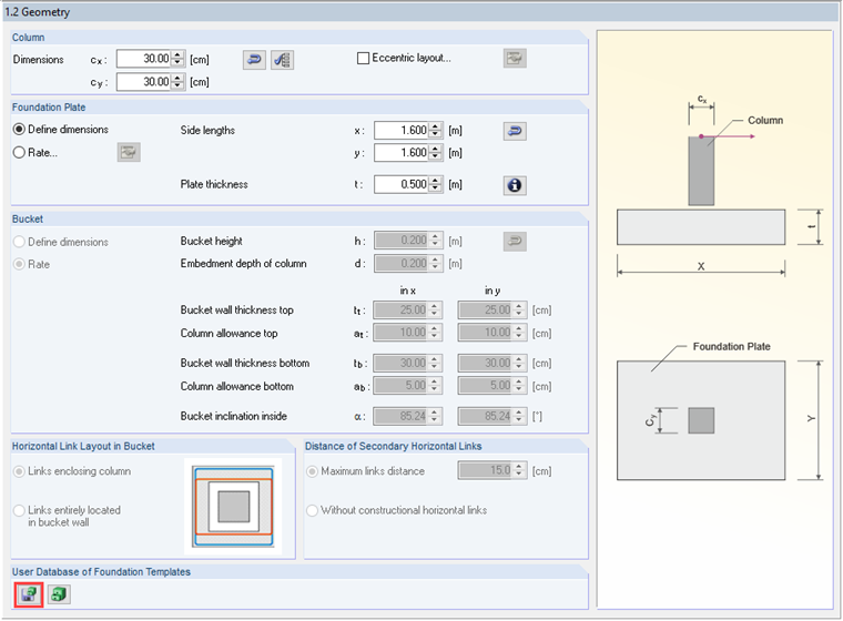 Wymiary są określone i mogą być zapisane w bibliotece