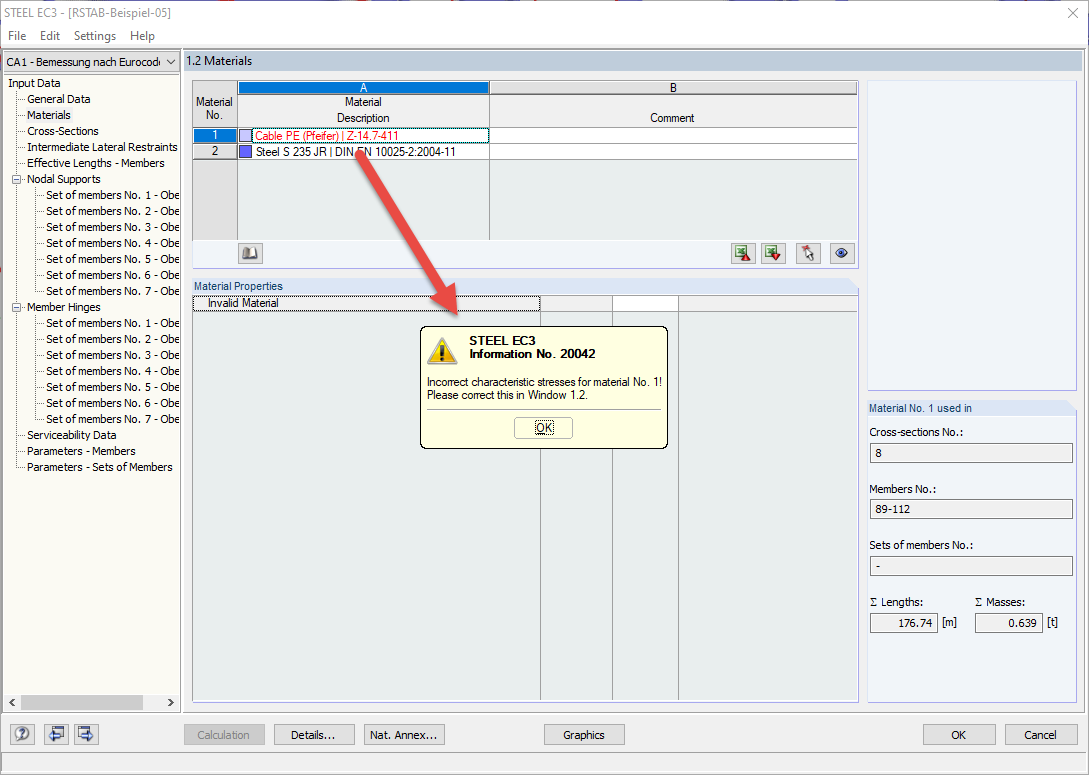 Komunikat o błędzie „rope”