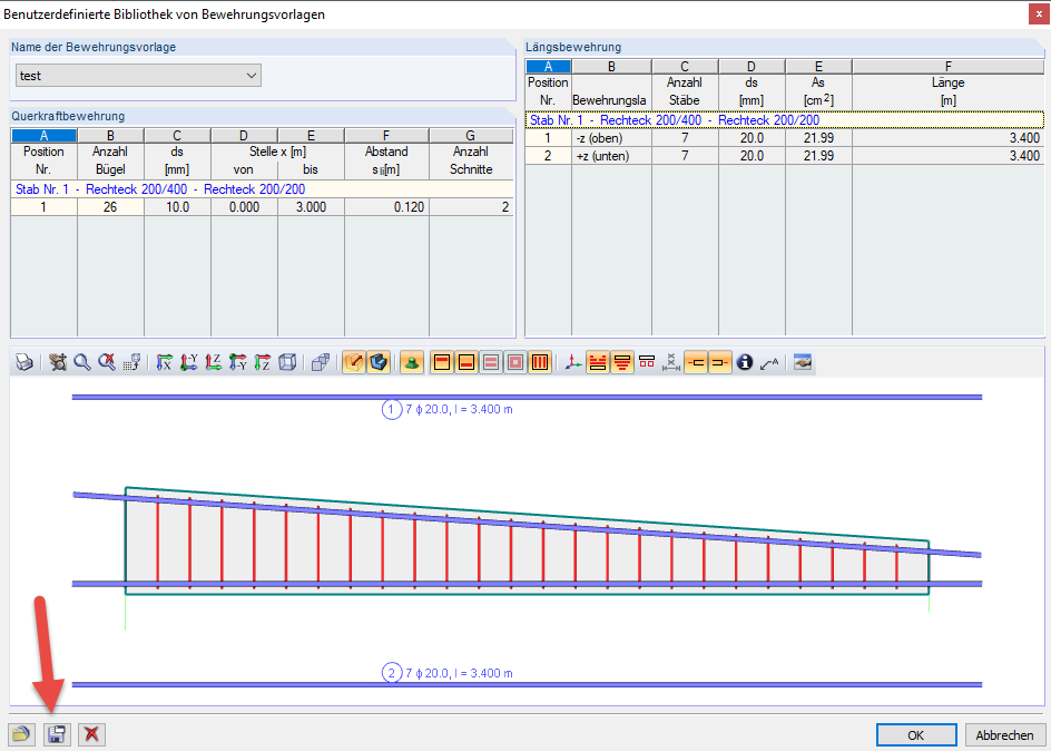 Przycisk zapisywania biblioteki szablonów