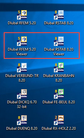 Viewer Icons auf dem Desktop
